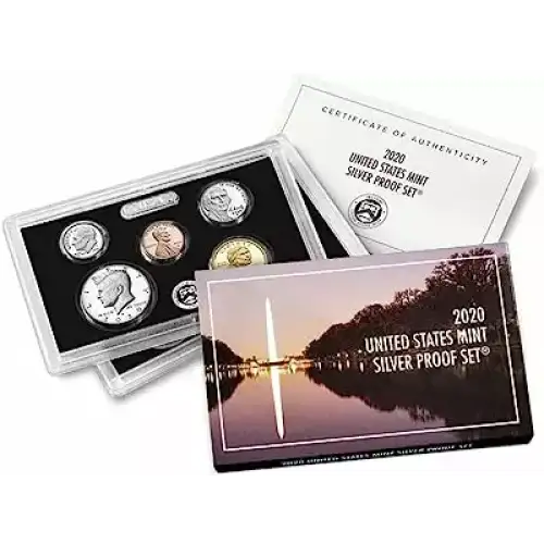 2020 Silver Proof Set: Complete 10-Coin Set, with Box and COA