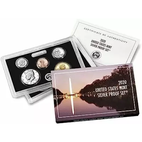 2020 Silver Proof Set: Complete 10-Coin Set, with Box and COA