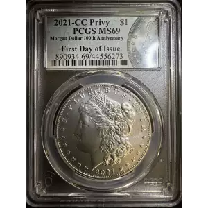 2021-CC Privy $1 Morgan Dollar 100th Anniversary First Day of Issue