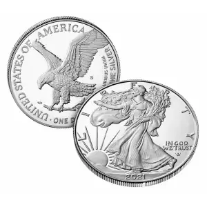 2021 S 1oz Type 2 Silver Eagle  Proof - with Original Govt Packaging