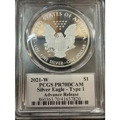 2021-W $1 Silver Eagle - Type 1 Advanced Release Jim Peed Signature, DCAM (2)