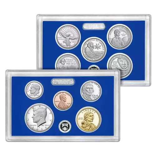 2022 Proof Set: Complete 10-Coin Set in Original Packaging with COA