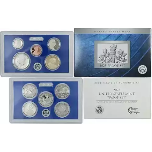 2023 Clad Proof Set: Complete 10-Coin Set, with Box and COA   (2)