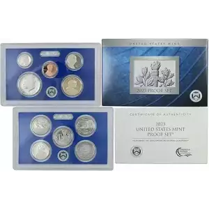 2023 Clad Proof Set: Complete 10-Coin Set, with Box and COA   (2)