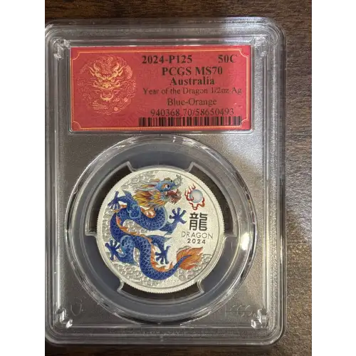 2024-P125 50C Year of the Dragon 1/2oz Ag Blue-Orange