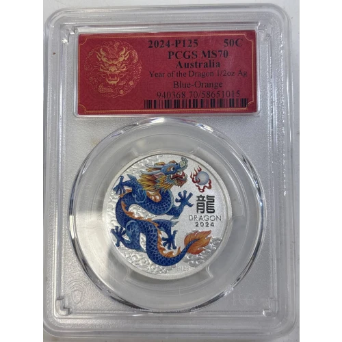 2024-P125 50C Year of the Dragon 1/2oz Ag Blue-Orange