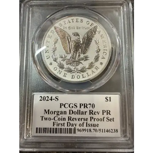 2024-S $1 Morgan Dollar Rev PR Two-Coin Reverse Proof Set First Day of Issue Hall (2)