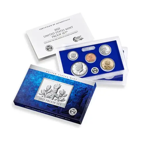 2025 Clad Proof Set: Complete 10-Coin Set, with Box and COA