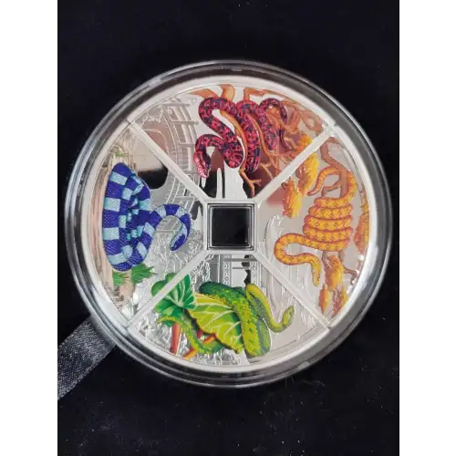 2025 TUVALU  (4)-1 OZ SILVER COIN COLORIZED SNAKE SET