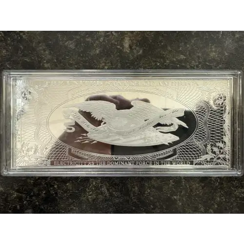 4 oz Silver Bar with replica of Large US Note Design (2)