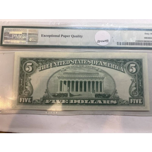 $5 1963 red seal. Small Legal Tender Notes 1536
