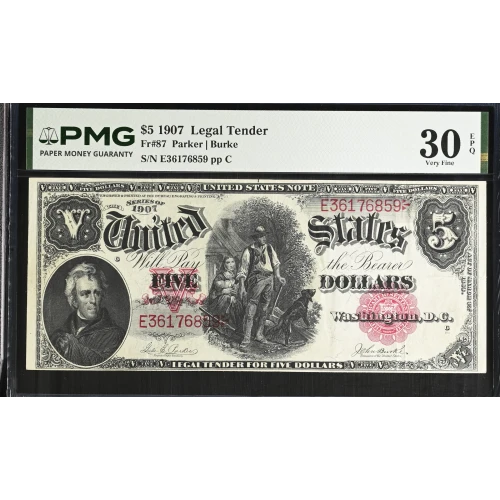 $5  Small Red, scalloped Legal Tender Issues 87 (2)