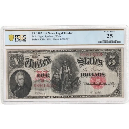 $5  Small Red, scalloped Legal Tender Issues 91 (2)