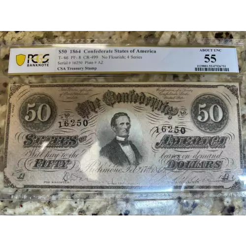 $50   Issues of the Confederate States of America CS-66