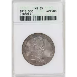 Classic Commemorative Silver--- Illinois Centennial 1918 -Silver- 0.5 Dollar