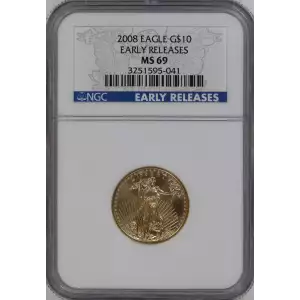 Gold Bullion-Gold Eagles--$10 Gold Eagle 1/4 oz -Gold- 10 Dollar