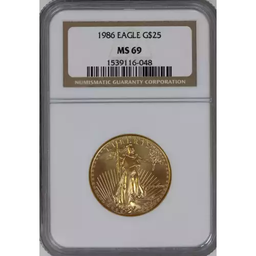 Gold Bullion-Gold Eagles--$25 Gold Eagle 1/2 oz -Gold- 25 Dollar