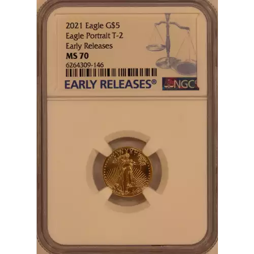 Gold Bullion-Gold Eagles--$5 Gold Eagle 1/10 oz -Gold- 5 Dollar