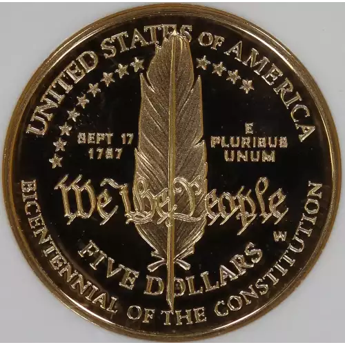 Modern Commemoratives --- U.S. Constitution Bicentennial 1987-Gold- 5 Dollar