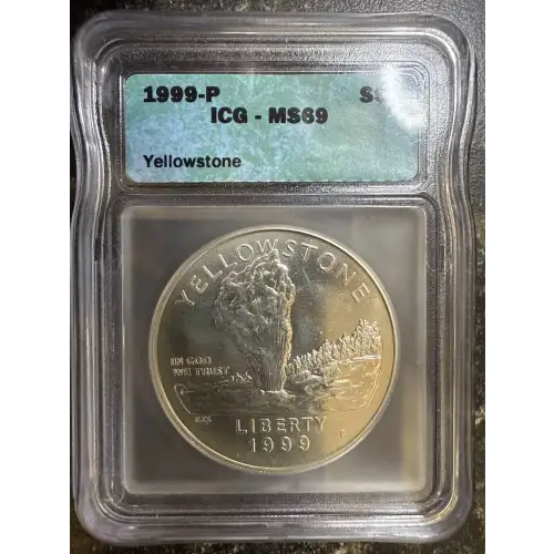 Modern Commemoratives --- Yellowstone National Park 1999 -Silver- 1 Dollar