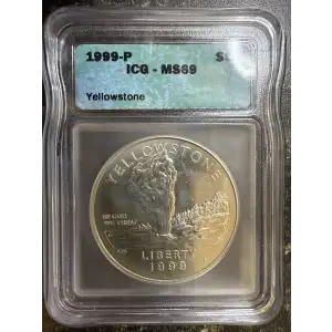 Modern Commemoratives --- Yellowstone National Park 1999 -Silver- 1 Dollar