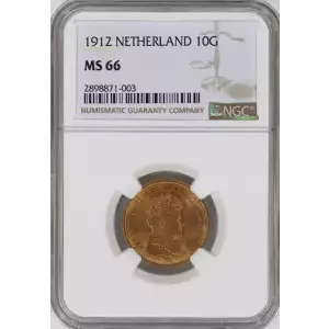NETHERLANDS Gold 10 GULDEN