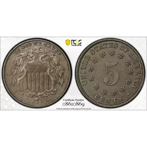 Nickel Five Cent Pieces-Shield 1866-1883