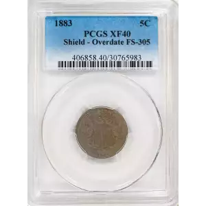 Nickel Five Cent Pieces-Shield 1866-1883