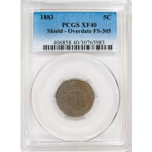 Nickel Five Cent Pieces-Shield 1866-1883