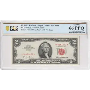 $2 1963 red seal. Small Legal Tender Notes 1513* (2)