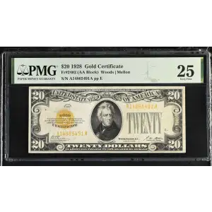 $20 1928 gold seal. Small Size Gold Certificates 2402 (2)