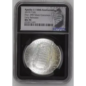 2019 Apollo 11 50th Anniv. Early Releases First .999 Silver Commem. (2)