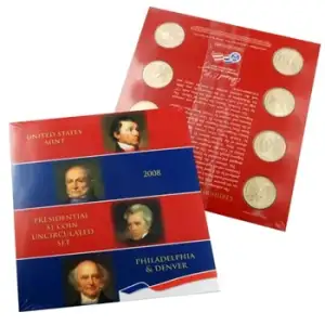 2008 Presidential Dollar 8 Coin Uncirculated Set