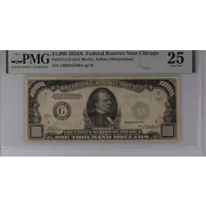 $1,000 1934-A.  High Denomination Notes 2212-G (2)