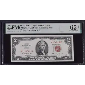 $2 1963 red seal. Small Legal Tender Notes 1513 (2)