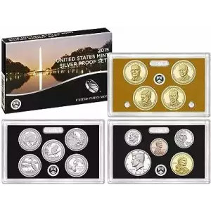 2015 Silver Proof Set: Complete 14-Coin Set, with Box and COA