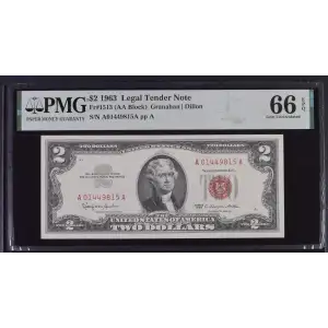 $2 1963 red seal. Small Legal Tender Notes 1513 (2)
