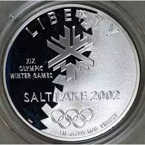 2002 Salt Lake Olympic Games - Proof Silver Dollar - Box & COA