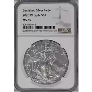 2020 W Burnished Silver Eagle