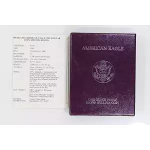 1988 S 1oz Silver Eagle  Proof - with Original Govt Packaging