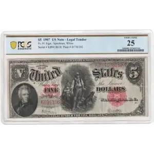 $5  Small Red, scalloped Legal Tender Issues 91 (2)