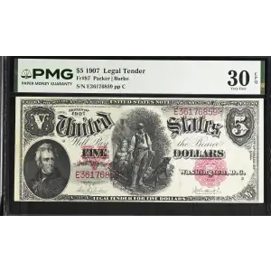 $5  Small Red, scalloped Legal Tender Issues 87 (2)
