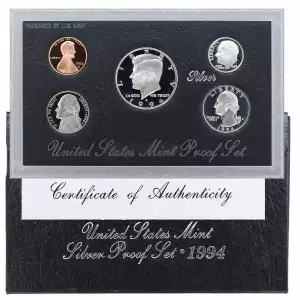 1994 S Silver Proof Set 5 Coins ($0.91 FV)