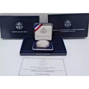 1997-P National Law Enforcement Officers Memorial Proof Silver Dollar - Box & COA