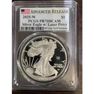2025-W $1 Silver Eagle w/ Laser Privy Advanced Release, DCAM
