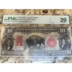 $10  Small Red, scalloped Legal Tender Issues 122