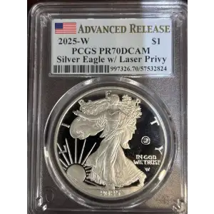 2025-W $1 Silver Eagle w/ Laser Privy Advanced Release, DCAM