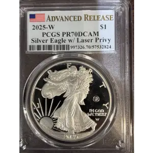 2025-W $1 Silver Eagle w/ Laser Privy Advanced Release, DCAM