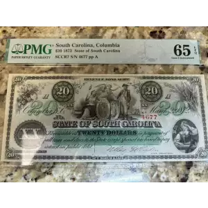 South Carolina, Columbia $20 1872