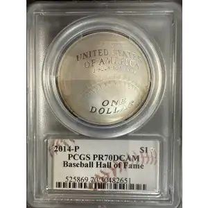 2014-P $1 Baseball Hall of Fame Cassie McFarland Signature, DCAM